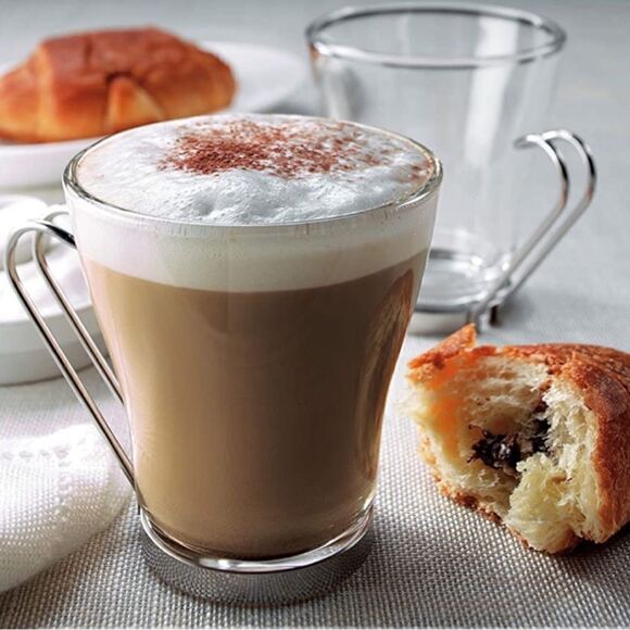 Vitrosax Italy Clear Glass Stainless Steel Removable Handle Expresso Mug Set - Picture 3 of 16